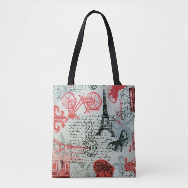 All-Over-Print-Tasche "Paris Style" (Vorderseite)