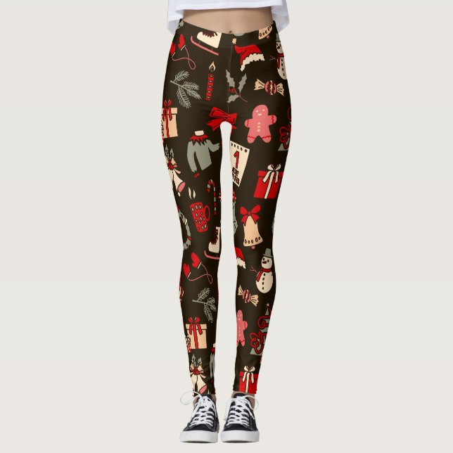 All Over Printed Christmas Leggings (Vorderseite)
