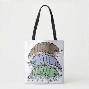 All-Over-Tasche - 3 Rollasseln (weiß)