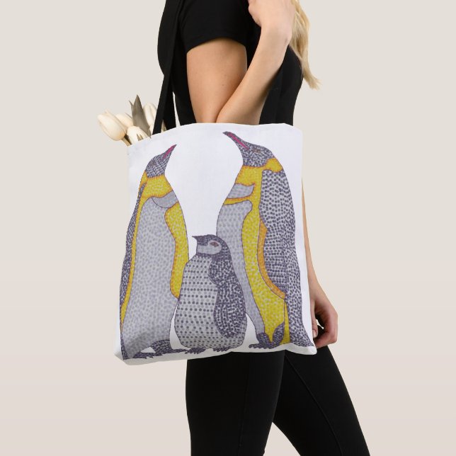 All-over-Tasche - Pinguin-Familie (weiß) (Von Nahem)