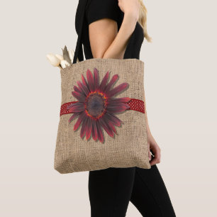 All-Over-Tasche - Sonnenblumen mit Burlap- und Rin