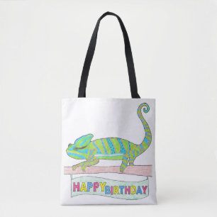All-Over Tote - Geburtstag-Chamäleon (weiß)