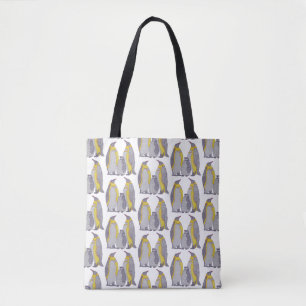 All-Over Tote - Pinguinfamilie (Muster weiß)