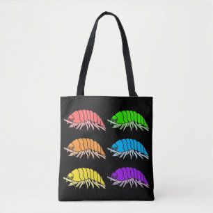 All-Over Tote - Regenbogen-Asseln (schwarz)