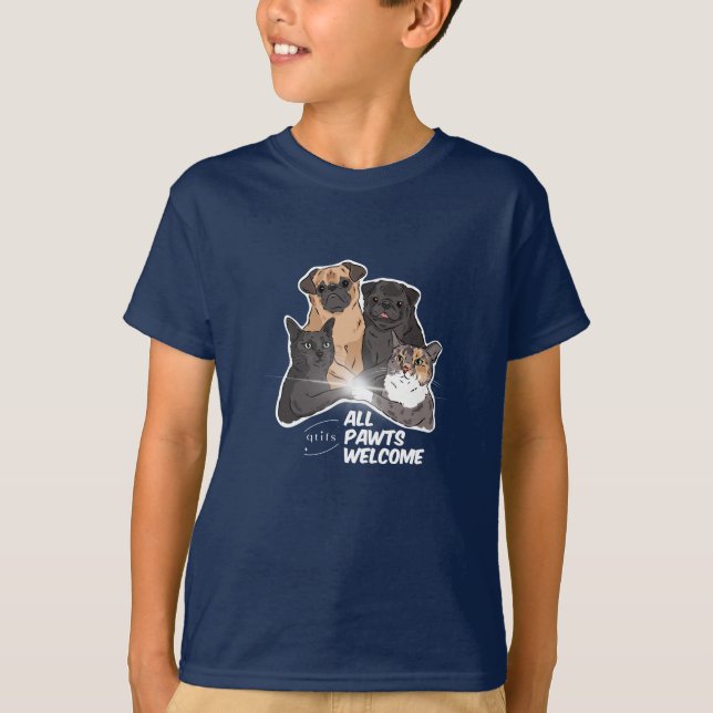 All Pawds Welcome Kids' Basic T - Shirt (Vorderseite)