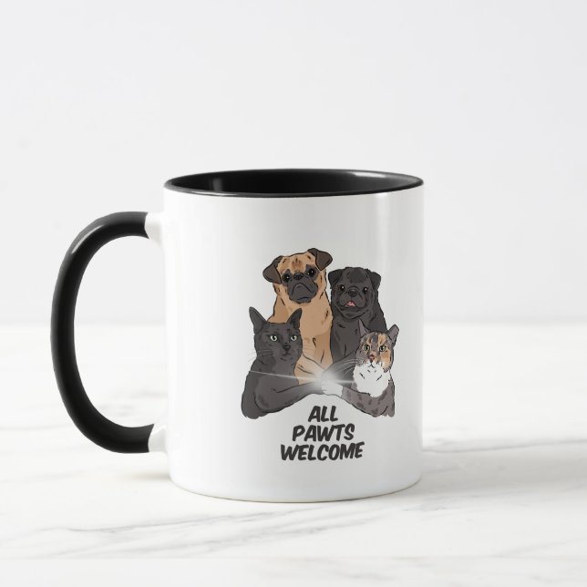 All Pawts Welcome Combo Tasse, 11 oz Tasse (Links)