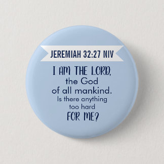 All Powerful God Bible Verse Pastel Blue Faith Button