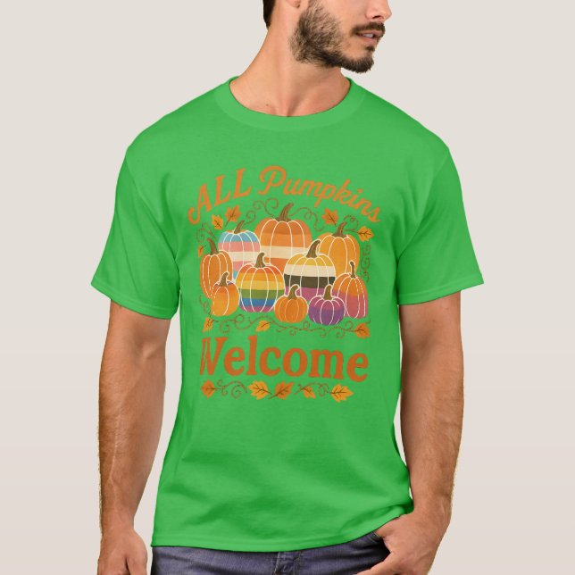 All pumpkins welcome - Feminist Gift Flags T-Shirt (Vorderseite)