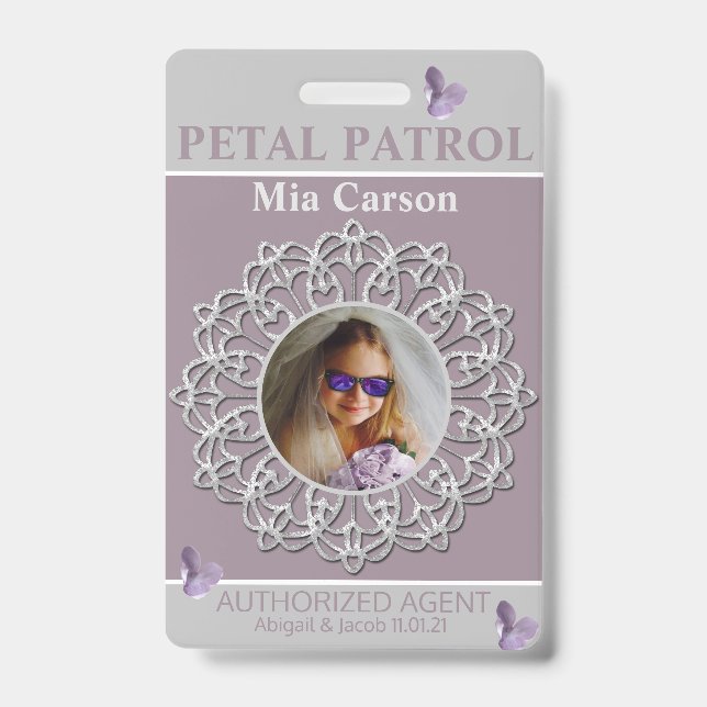 All Season Lilac Petal Patrol Flower Girl Abzeiche Ausweis (Vorderseite)
