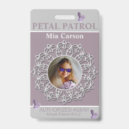 All Season Lilac Petal Patrol Flower Girl Abzeiche Ausweis