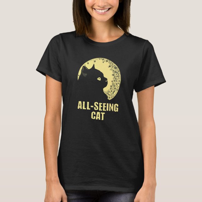 All Seeing Cat  Cat  Humor Kitten Cat Mom  1 T-Shirt (Vorderseite)