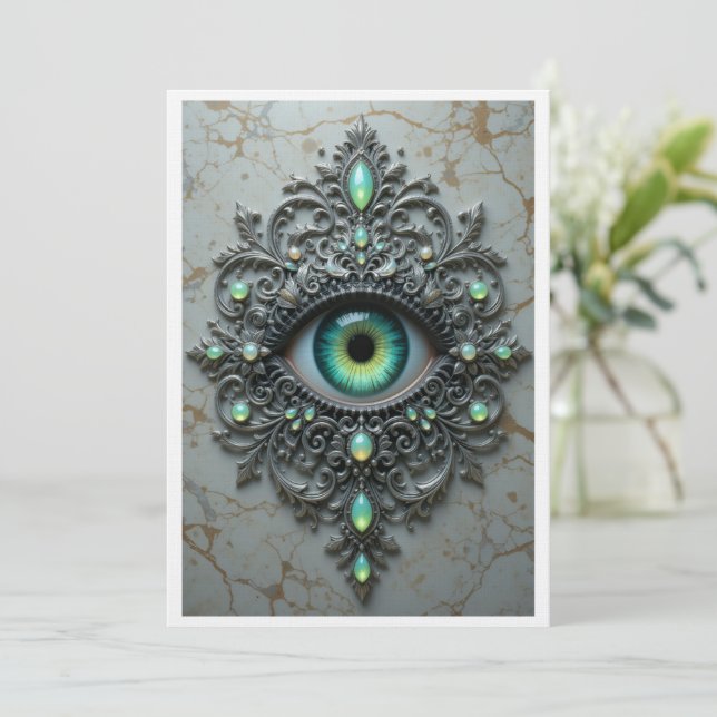 All Seeing Eye Brosche Karte (Stehend Vorderseite)