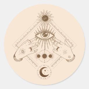 All Seeing Eye Mystic Tarot Sublimationsgalerie Wr Runder Aufkleber
