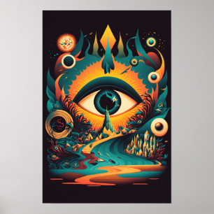 All Seeing Eye Psychedelisches Poster Mystic 1