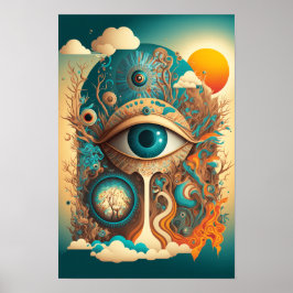 All Seeing Eye Psychedelisches Poster | Mystic 2
