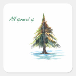 All spruced up quadratischer aufkleber