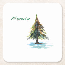 All spruced up rechteckiger pappuntersetzer