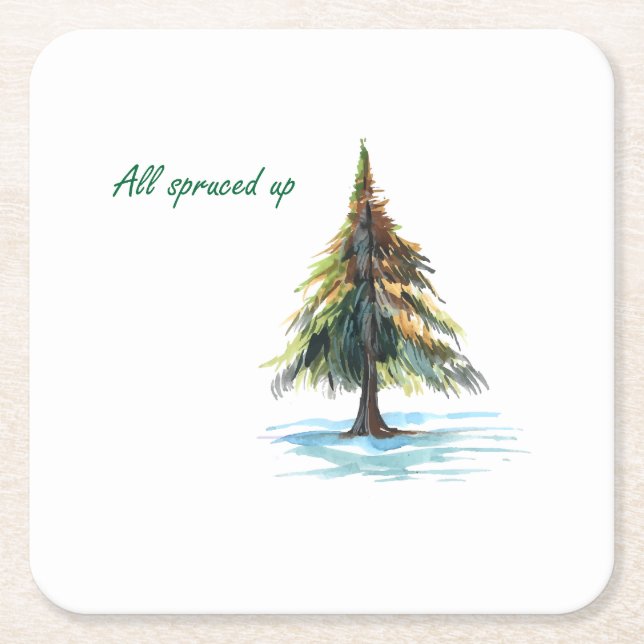 All spruced up rechteckiger pappuntersetzer (Vorderseite)