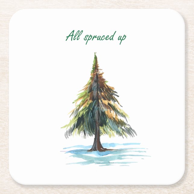 All spruced up rechteckiger pappuntersetzer (Vorderseite)