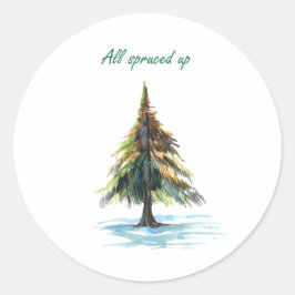 All spruced up runder aufkleber