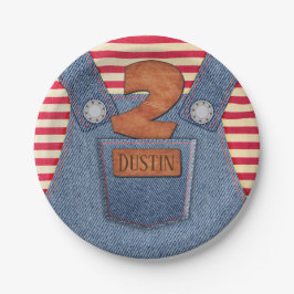 All-Star 2. Geburtstag Denim Overalls Pappteller