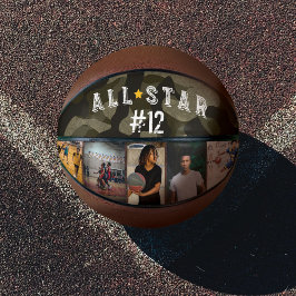 All-Star Army Camouflage Team Nummer Foto Collage Basketball