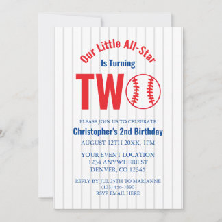 All-Star Baseball 2. Geburtstag Einladung