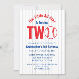 All-Star Baseball 2. Geburtstag Einladung