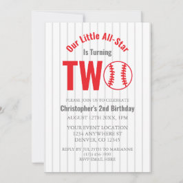 All-Star Baseball 2. Geburtstag Einladung