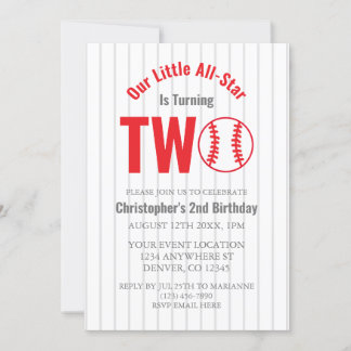 All-Star Baseball 2. Geburtstag Einladung