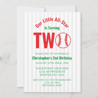 All-Star Baseball 2. Geburtstag Einladung