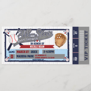 All Star Baseball-Baby-Shower-Ticket-Einladung Einladung