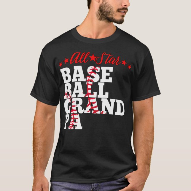 All Star Baseball Großvater Baseball Amriker T-Shirt (Vorderseite)