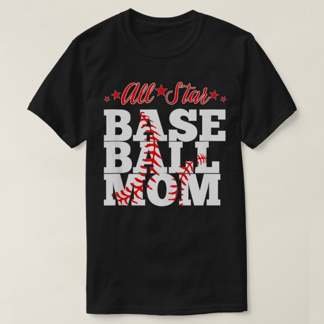All Star Baseball Mom T-Shirt (Design vorne)