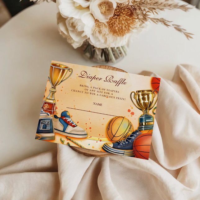 All Star Basketball Baby Shower Diapper Raffle Begleitkarte (Von Creator hochgeladen)