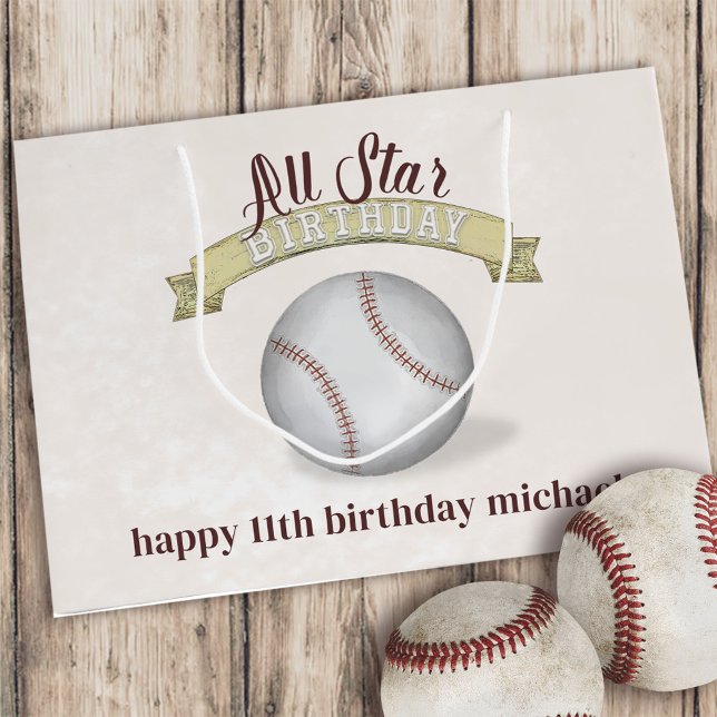 All Star Birthday Baseball Custom Große Geschenktüte (Von Creator hochgeladen)