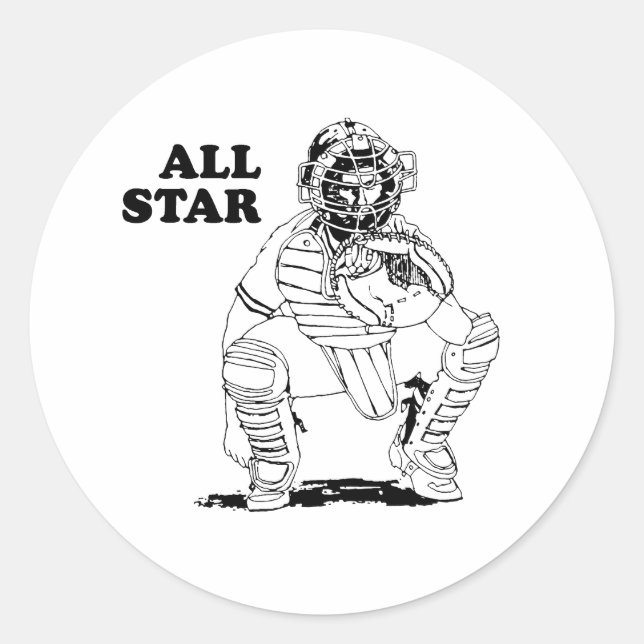 All Star Catcher Runder Aufkleber (Vorderseite)