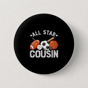 All-Star-Cousin des Geburtstagsjungen Sketll Fußba Button