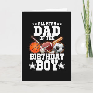 All Star Dad des Geburtstagsjungen Sketll Fußball Karte