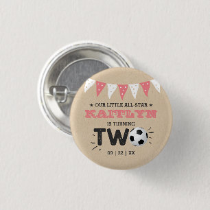 All-Star Fußball Ball 2. Geburtstag Party Button