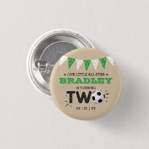 All-Star Fußball Ball 2. Geburtstag Party Button