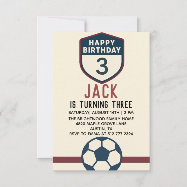All-Star-Jungen-Fußball Moderne Fußballparty 3. Einladung (Vorderseite)