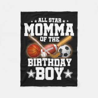 All-Star-Mama des Geburtstagsjungen Baseball Fußba Fleecedecke
