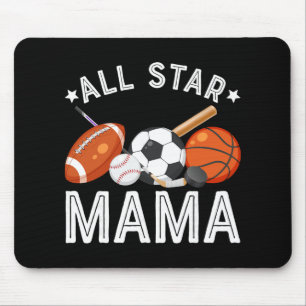 All Star Mama des Geburtstagsjungen Basketball Fuß Mousepad