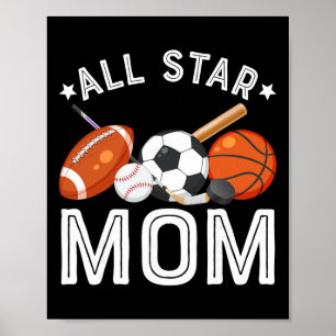 All-Star-Mama des Geburtstagsjungen Sketll Fußball Poster