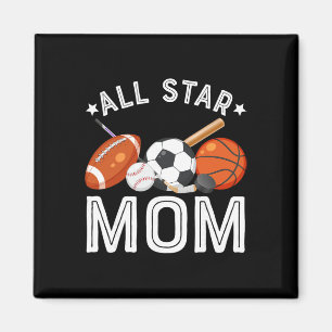 All Star Mutter des Geburtstagsjungen Sketll Fußba Magnet