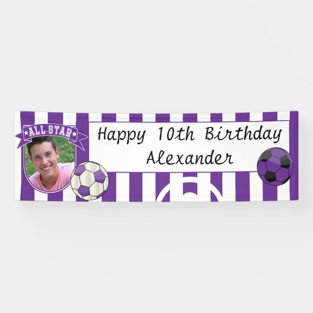 All Star Occasion Soccer Banner - Lila (Horizontal)