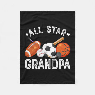 All Star Opa des Geburtstagsjungen Sketll Fußball Fleecedecke