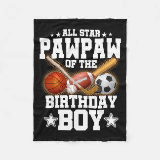 All Star Pawpaw des Geburtstagsjungen Baseball Fuß Fleecedecke