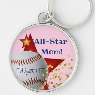 All-Star-Rosa-Glitzer-Baseball-Mama Schlüsselanhänger